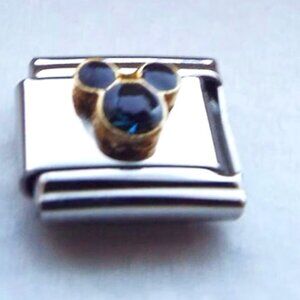 December birthstone mouse ears 9mm stainless steel italian charm bracelet link